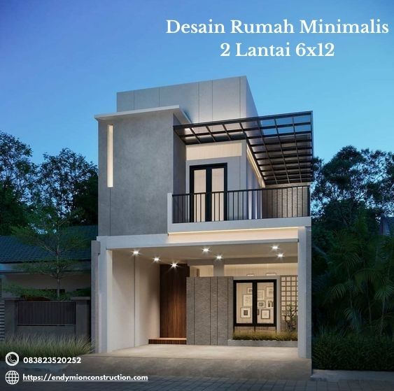 Desain Rumah Minimalis 2 Lantai 6x12