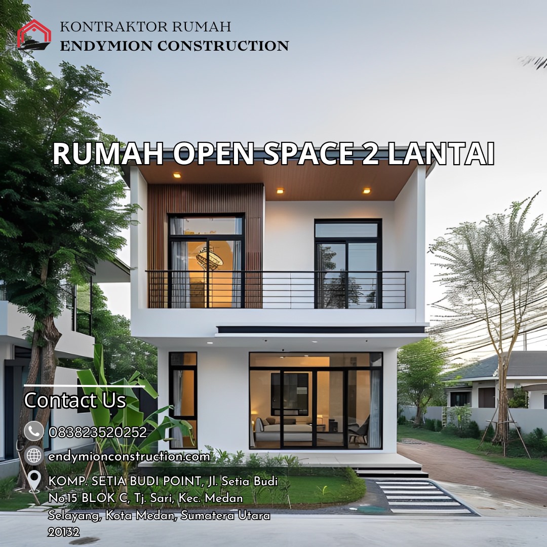 Desain Rumah Open Space 2 Lantai