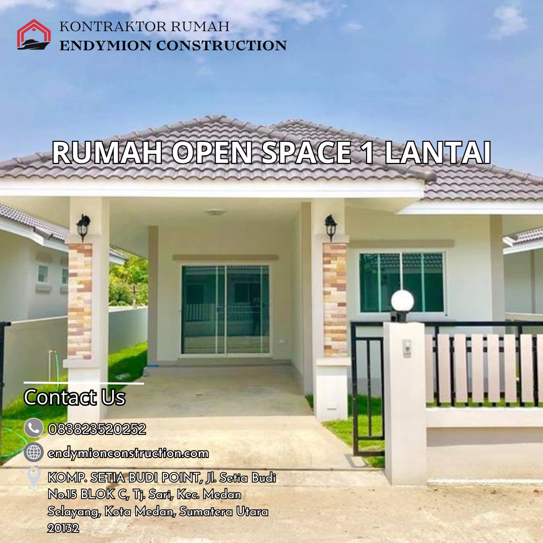 Desain Rumah Open Space 1 Lantai