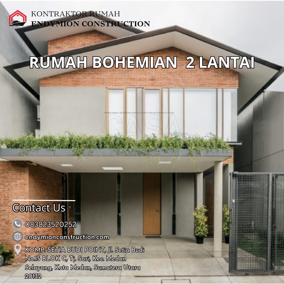 Desain Rumah Bohemian 2 Lantai