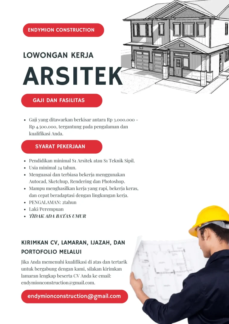 Lowongan Kerja Arsitek dan Teknik Sipil di Medan
