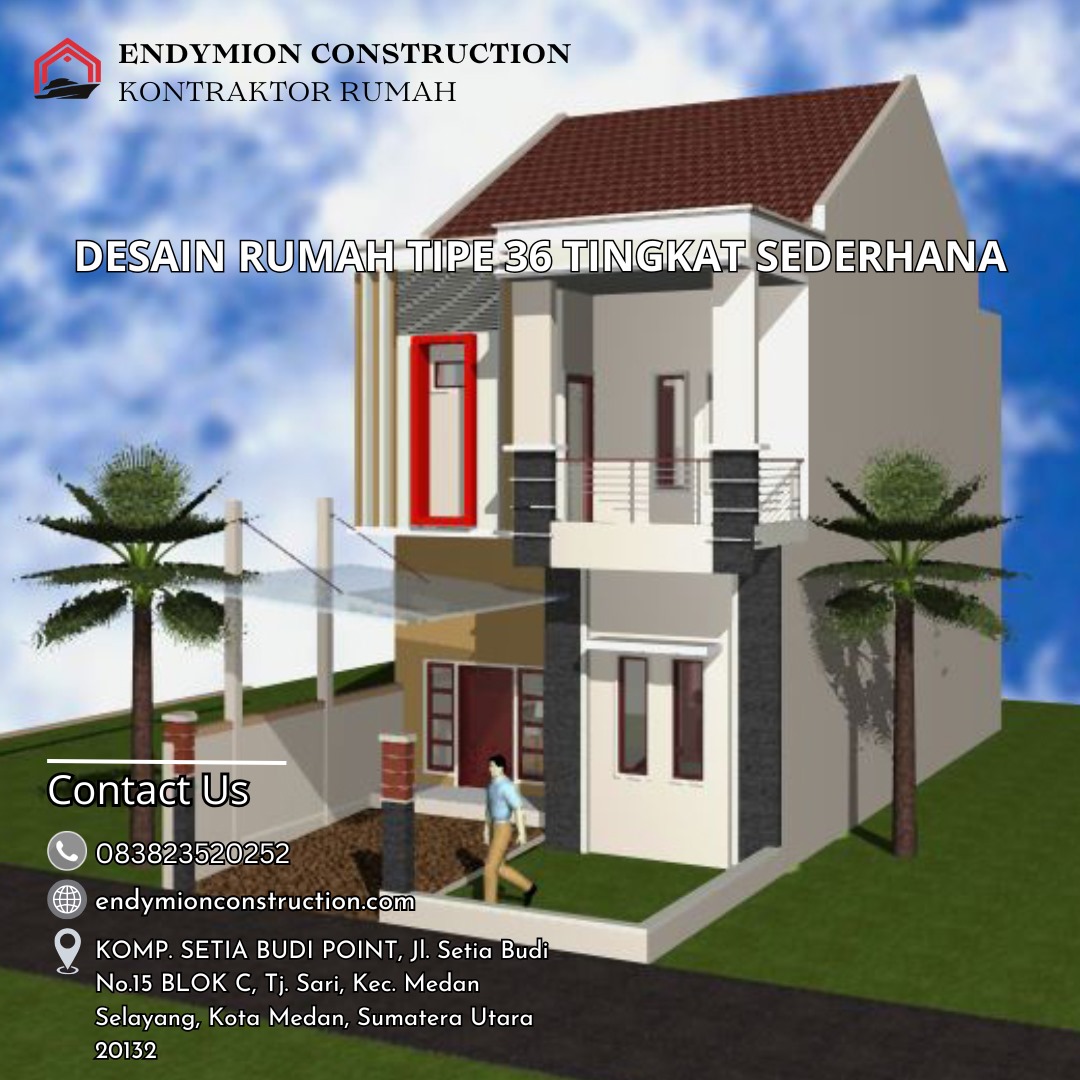 Desain Rumah Tingkat Tipe 36 Sederhana