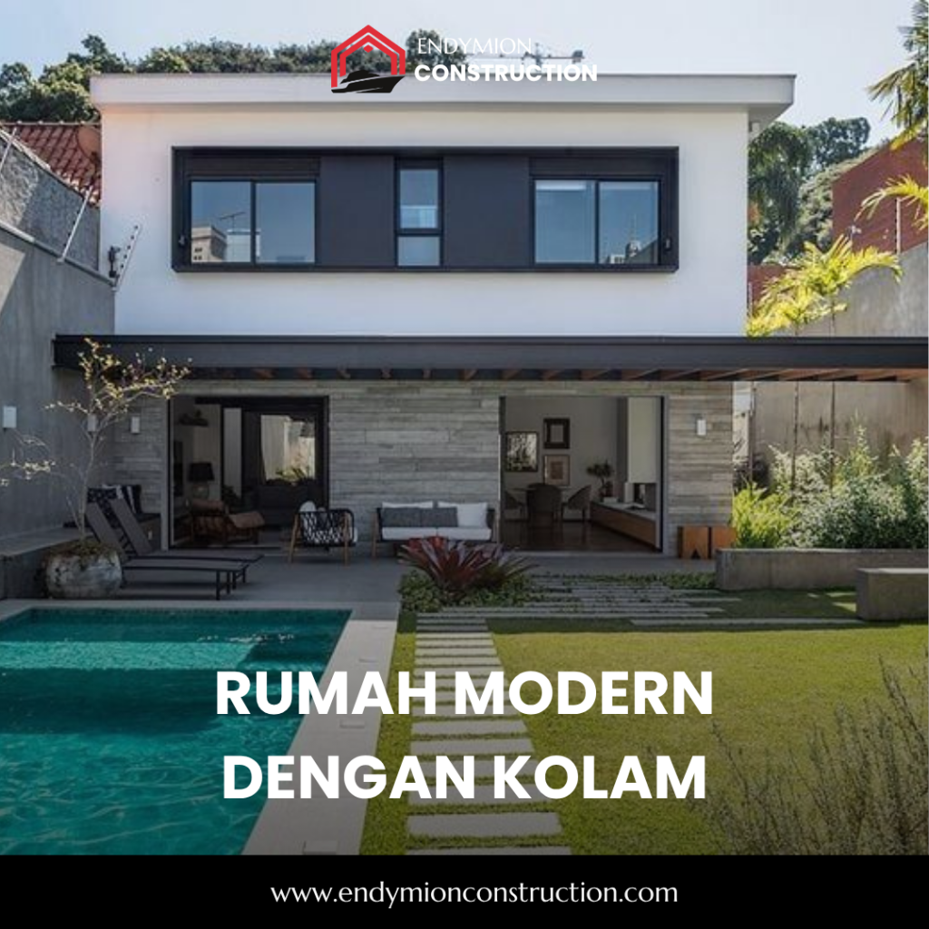 Rumah modern dengan kolam