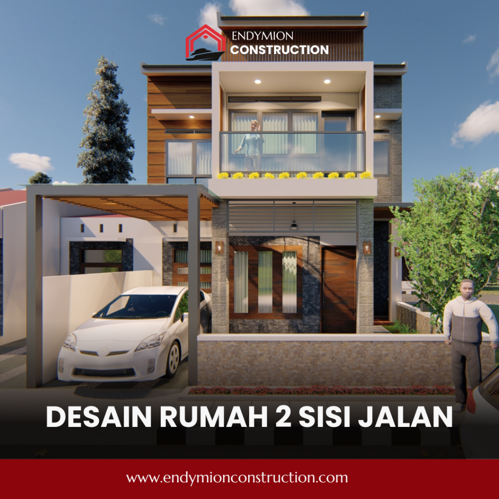 Desain Rumah 2 Sisi Jalan
