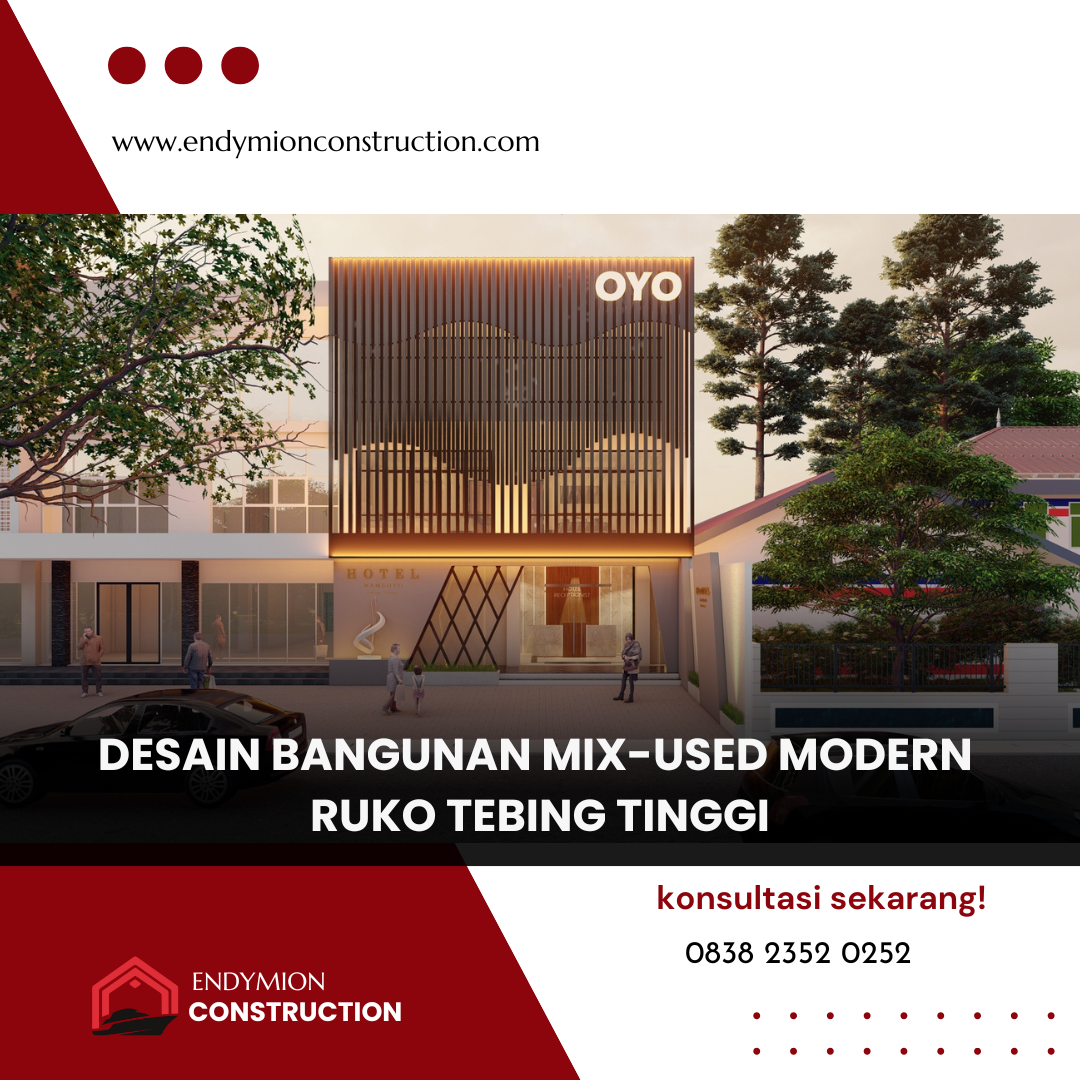 Desain Bangunan Mix-Used Modern – ruko tebing tinggi