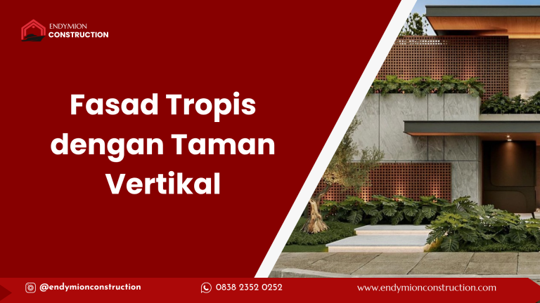fasad tropis dengan taman vertikal